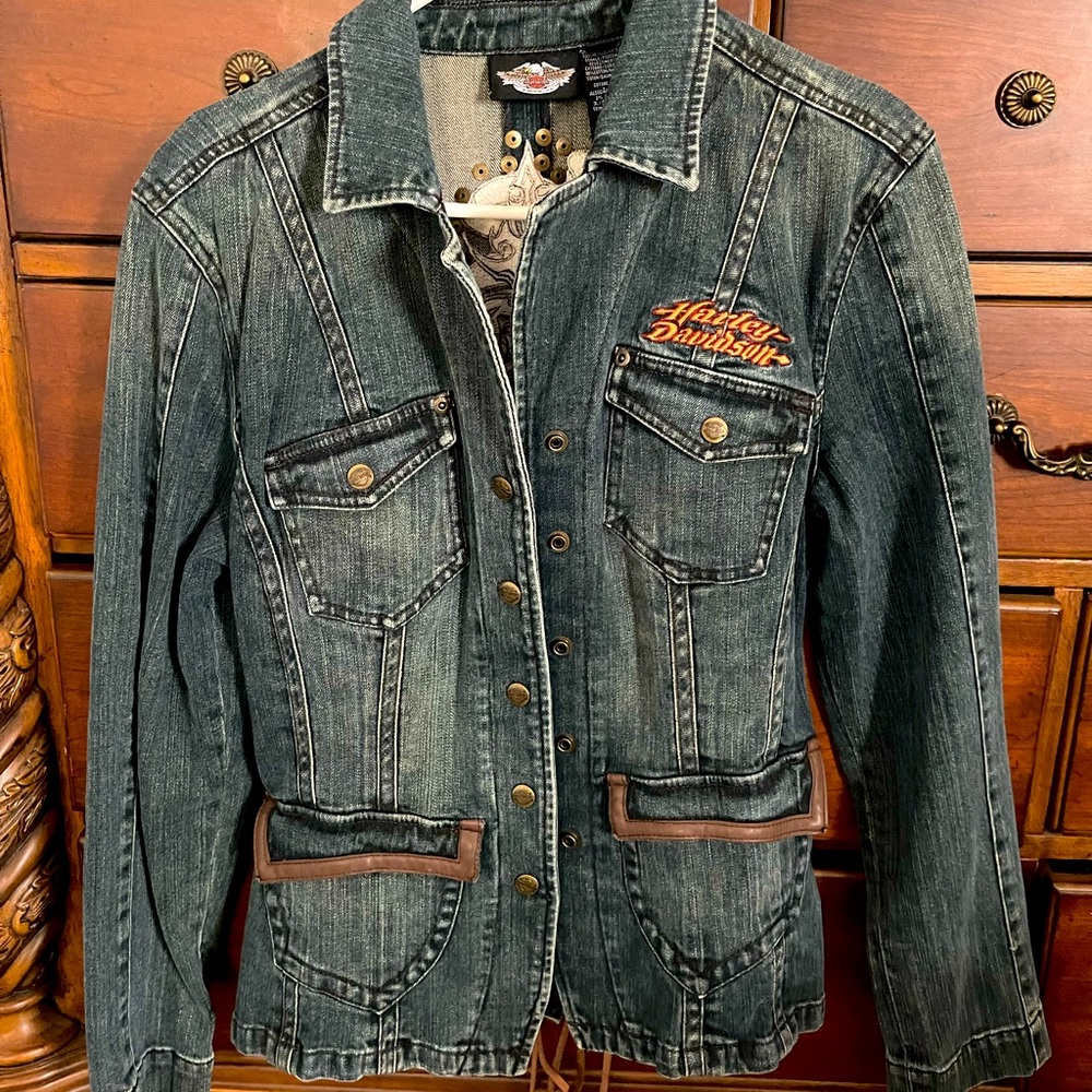 NWOT Harley Davidson Studded Jean Jacket